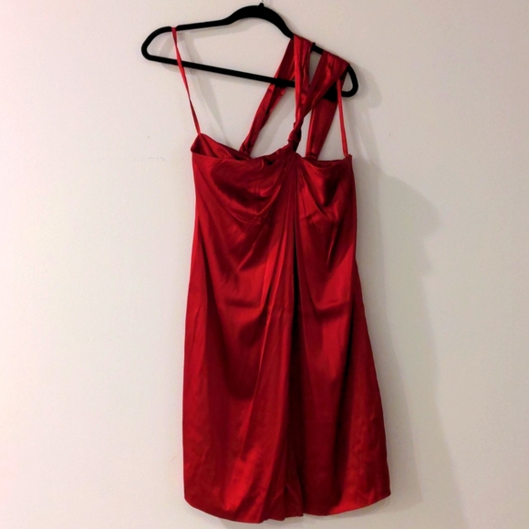 Red Silk One Should Holiday Dress - Picture 1 of 5